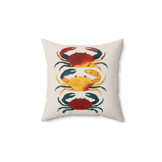 Vibrant Crab Pillow, Fisherman Aesthetic Home Decor, Vibrant Coastal Decor, Maine Decor,