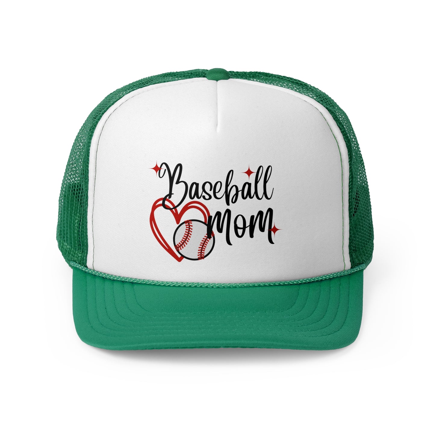 Baseball Mom Trucker Hat, Baseball Mom Hat, Baseball Mom Gift for Baseball Mom, Baseball Heart Hat
