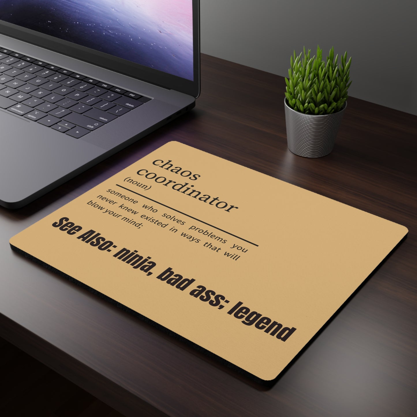 Chaos Coordinator Mouse Pad, Crushing it Desk Accessories, Co-Worker Gift for Boss, Bad Ass Mouse Pad, Office Gift, Funny Desk Accessories