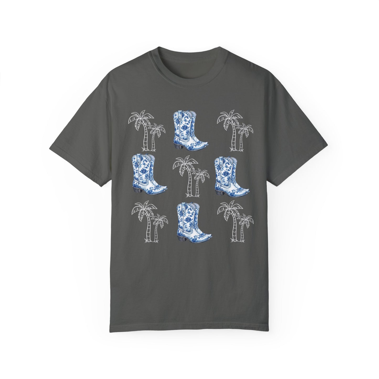 Coastal Cowgirl Comfort Colors Shirt, Chinoiserie Cowgirl Shirt, Palm Trees Beachy Cowgirl Shirt,