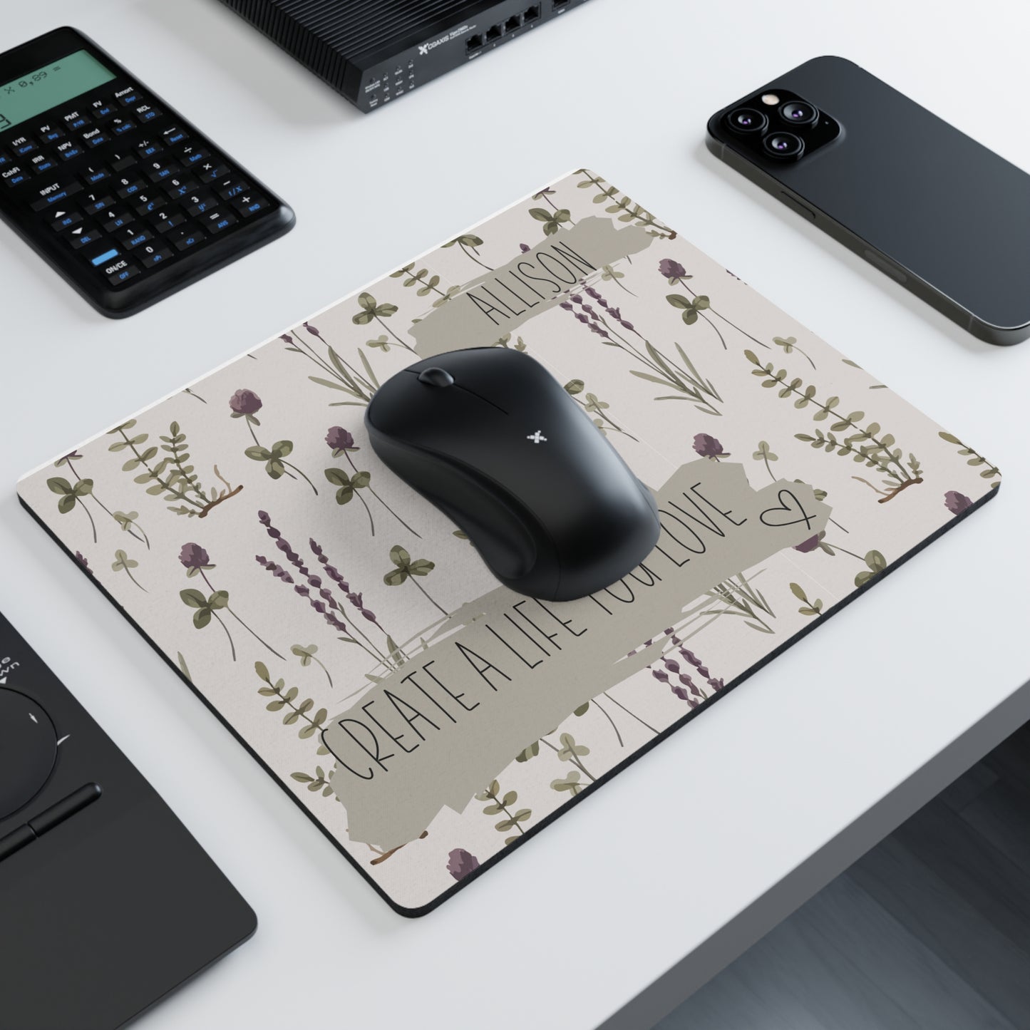 Personalized Inspirational Mouse Pad, Floral Motivational Mousepad Custom Mousepad Home Office Human Resources Gift for Boss Co-Worker
