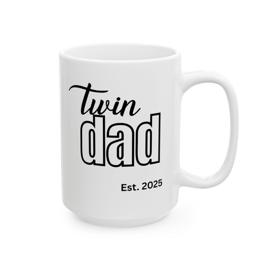 Black Twin Dad Mug, Custom New Dad Coffee Mug, Gift for Dad of Twins, Father's Day Gift, Gift for Husband