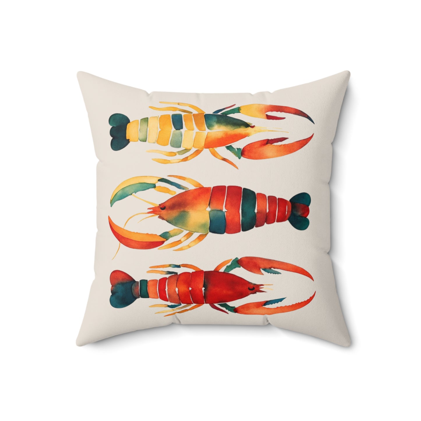 Vibrant Lobster Pillow, Fisherman Aesthetic Home Decor, Vibrant Coastal Decor, Maine Lobster Decor