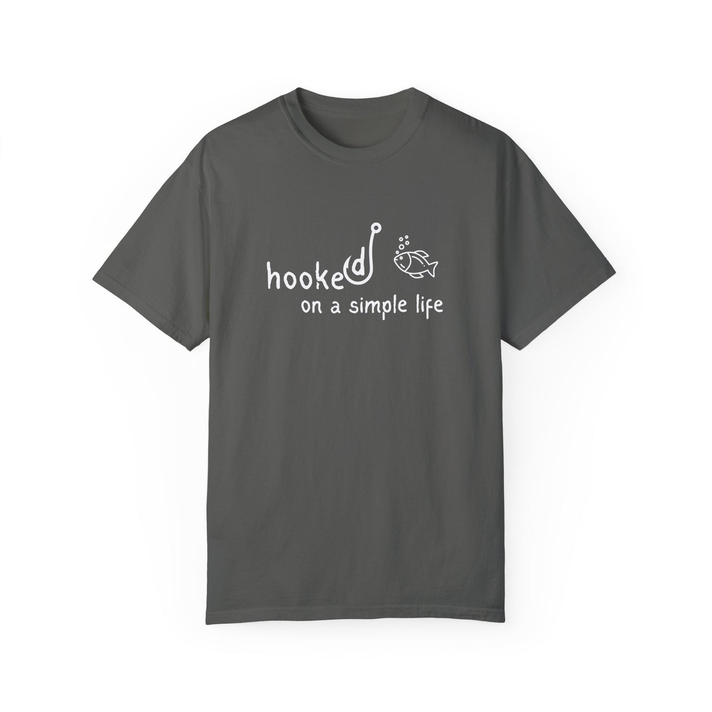 Comfort Colors Hooked on a Simple Life Shirt, Fisherman Aesthetic Tshirt, Cute Fish Shirt Coastal Tee