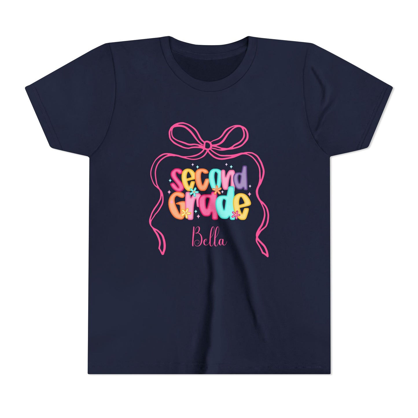 Personalized Girls Second Grade Shirt, Custom First Day of School Shirt, Back to School Shirt, 2nd Grade Shirt with Name