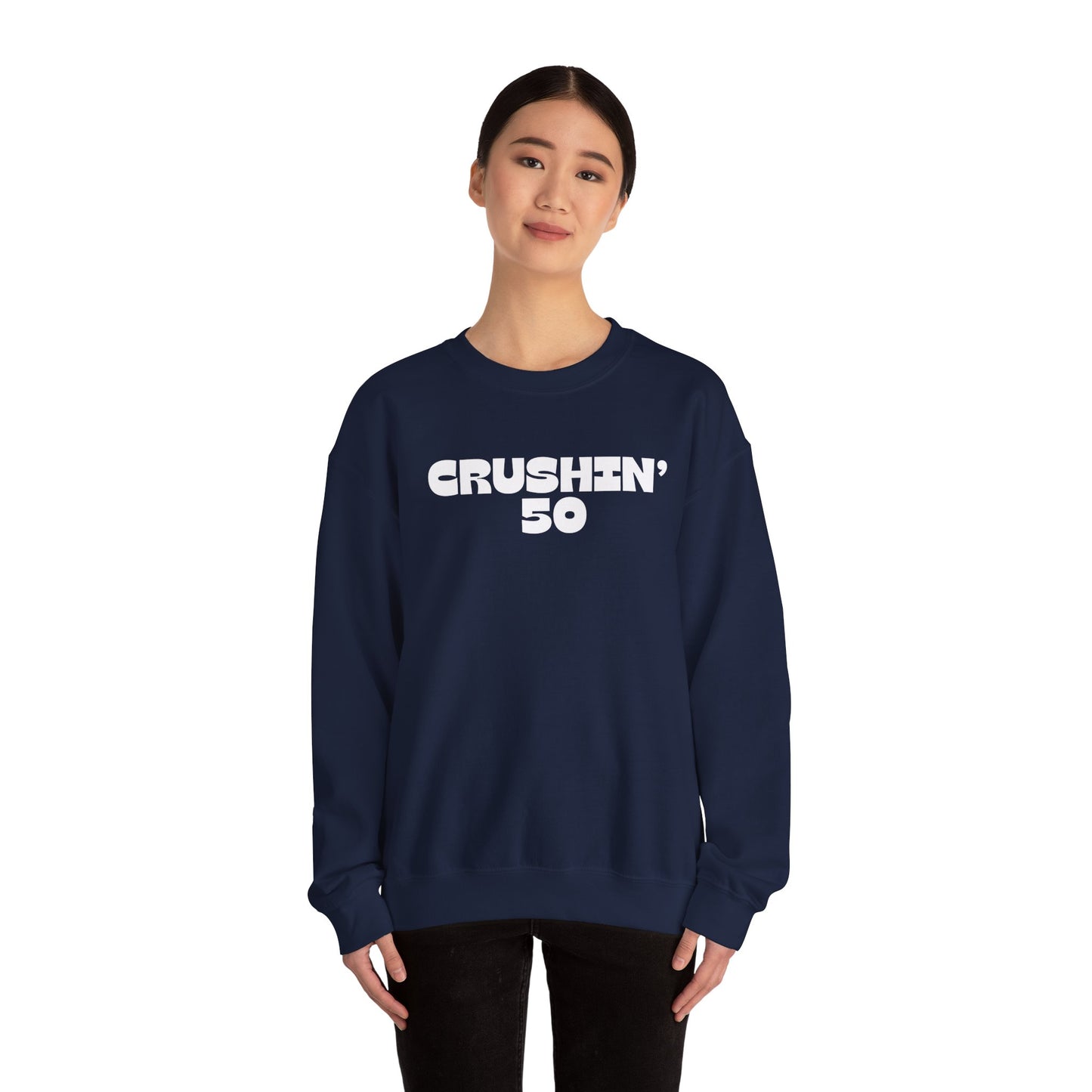 50th Birthday Sweatshirt, Crushin' 50 Crewneck, 50th Birthday gift for Milestone birthday, Vintage 1975 birthday