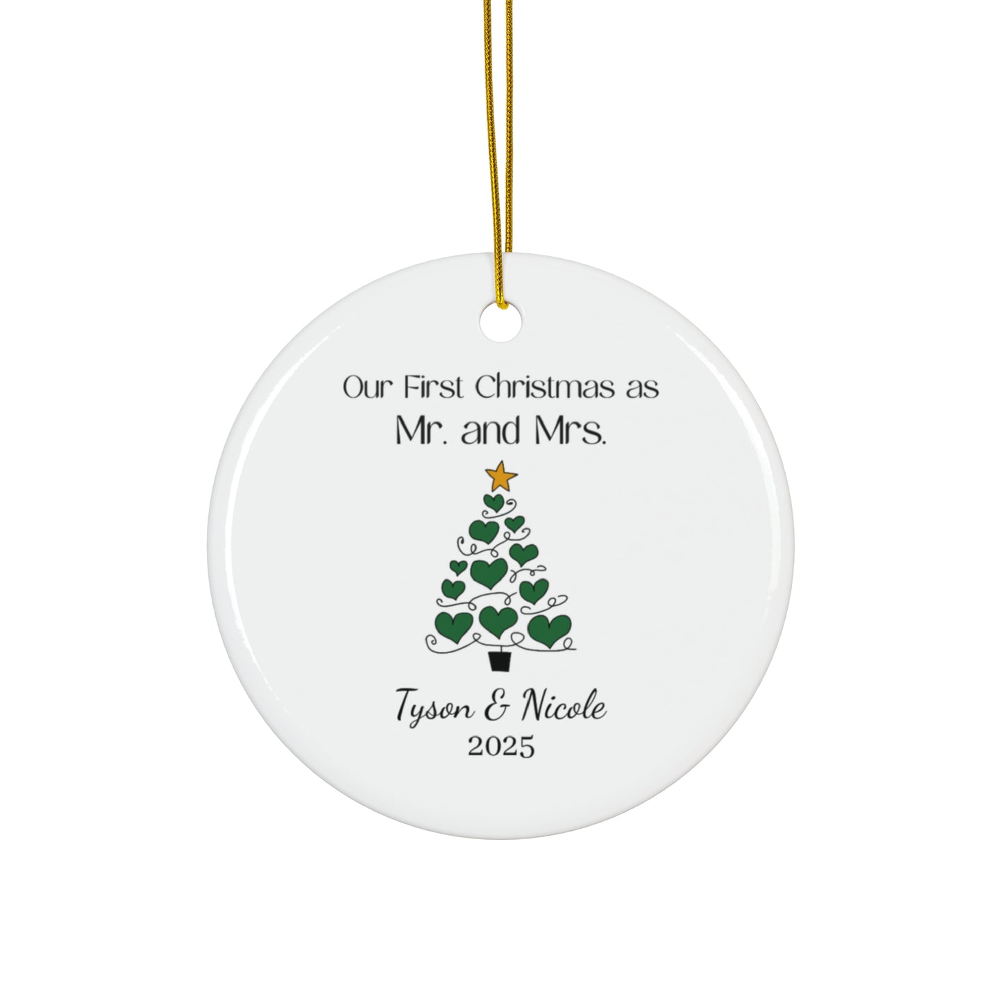 First Christmas as Mr. and Mrs. Custom Ornament Gift, Personalized Married Couple Ornament, Wedding Keepsake Gift for Wedding