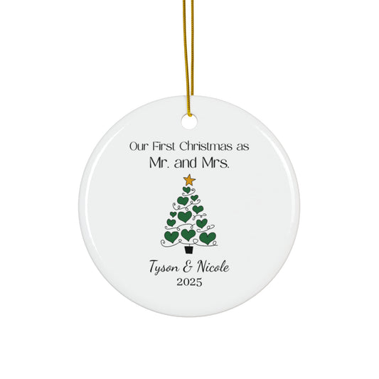First Christmas as Mr. and Mrs. Custom Ornament Gift, Personalized Married Couple Ornament, Wedding Keepsake Gift for Wedding
