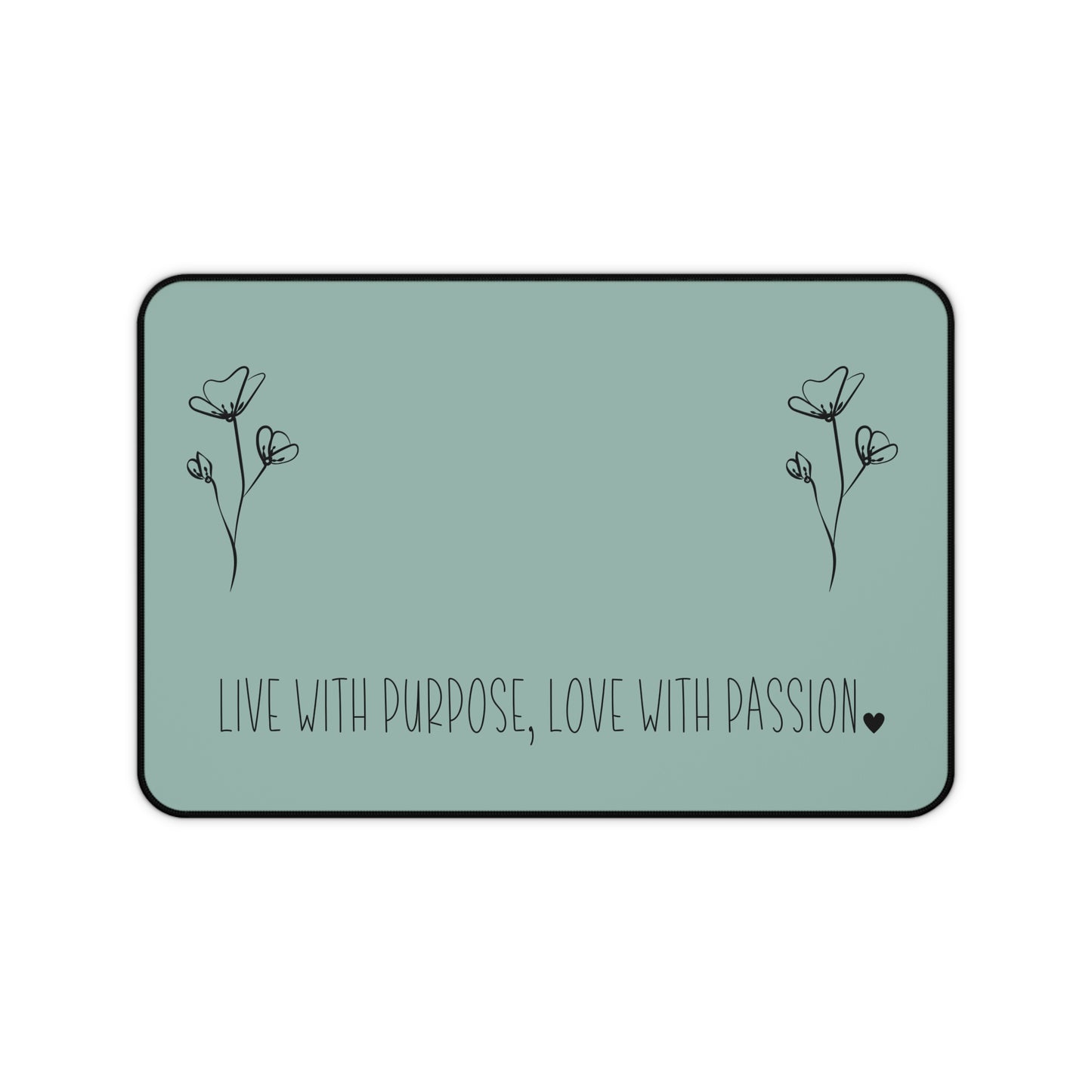 Sage Live with Purpose Love with Passion Desk Pad Human Resources, Home Office Decor Gift for Co-Worker Inspirational Office Accessory