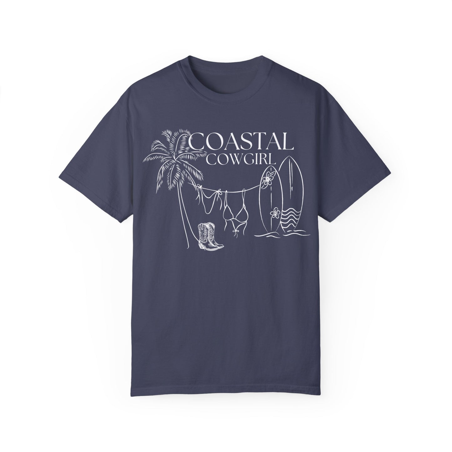 White Coastal Cowgirl Shirt, Comfort Colors Beach Shirt,