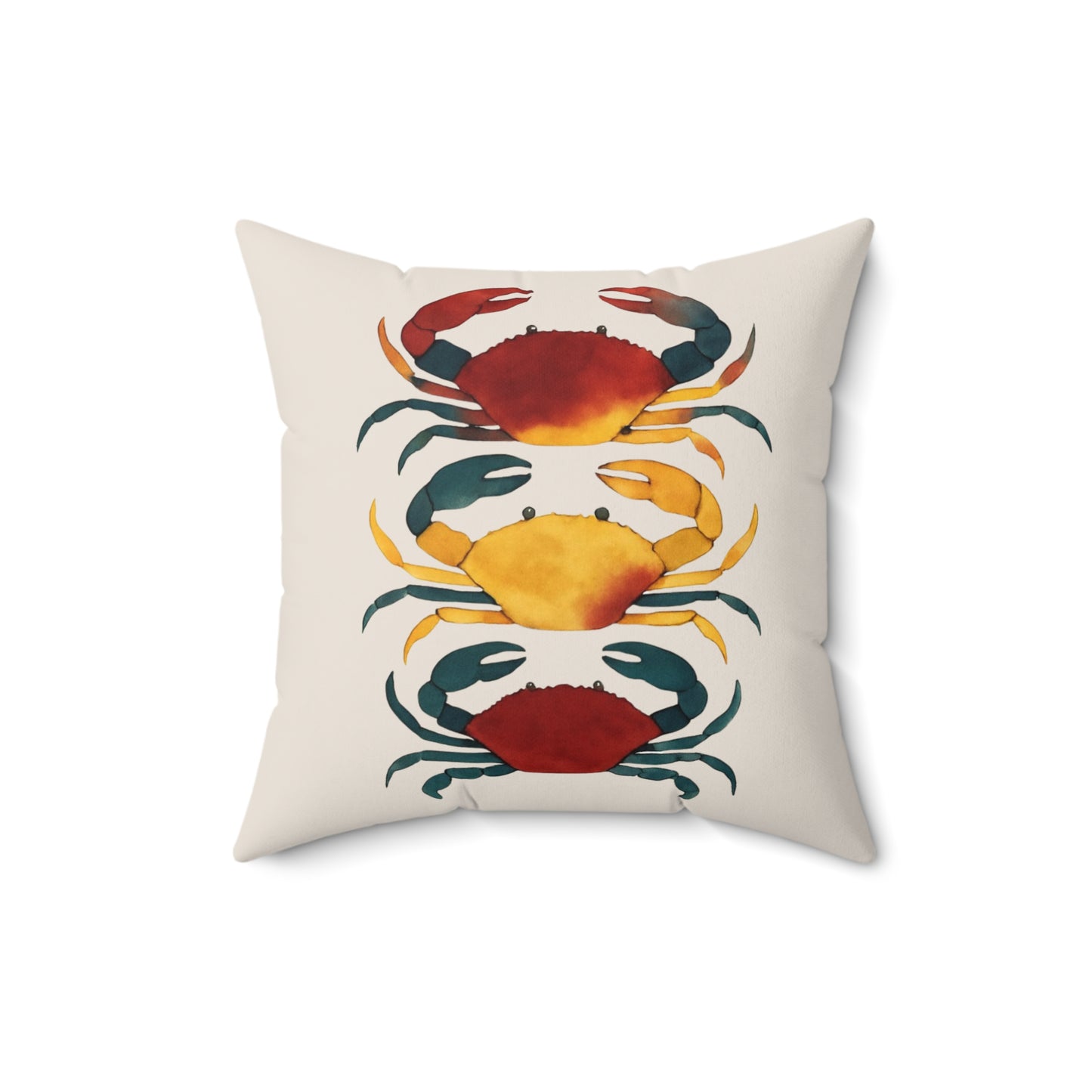Vibrant Crab Pillow, Fisherman Aesthetic Home Decor, Vibrant Coastal Decor, Maine Decor,
