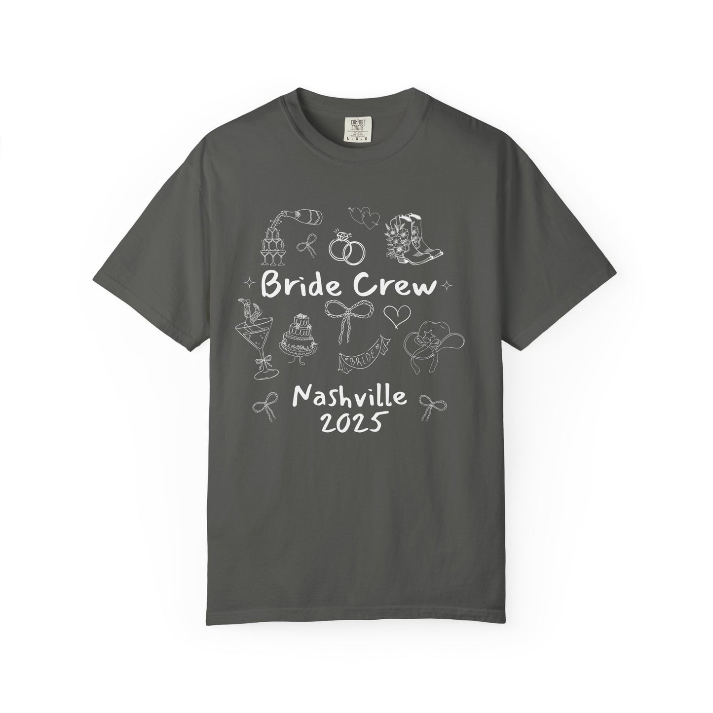 Nashville Bachelorette Doodle Shirts, Comfort Colors Cowgirl Bride and Bride Crew Shirts, Bachelorette Party Shirts, Bridesmaid Gifts