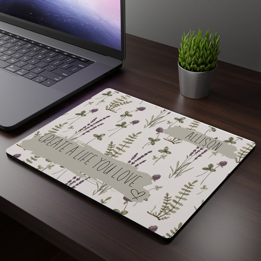Personalized Inspirational Mouse Pad, Floral Motivational Mousepad Custom Mousepad Home Office Human Resources Gift for Boss Co-Worker