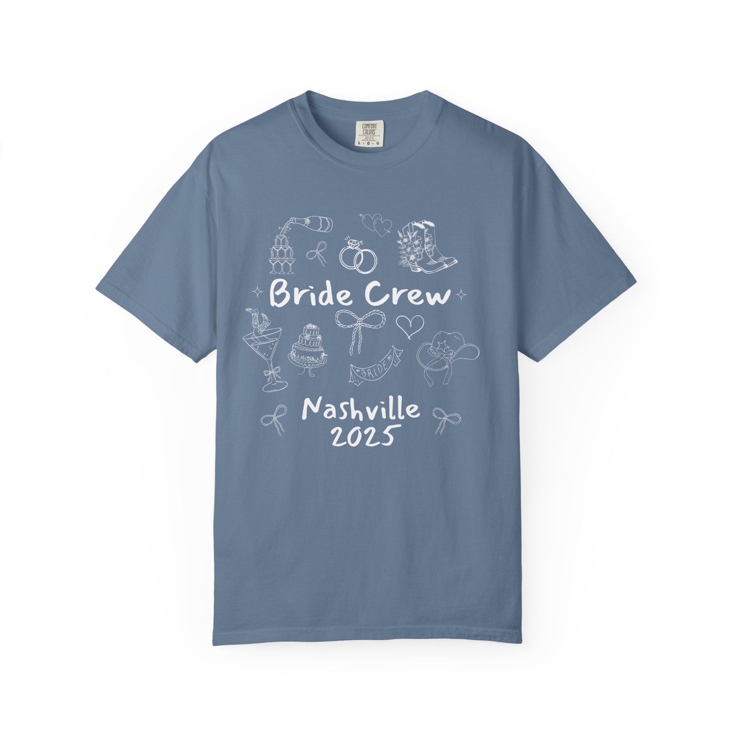 Nashville Bachelorette Doodle Shirts, Comfort Colors Cowgirl Bride and Bride Crew Shirts, Bachelorette Party Shirts, Bridesmaid Gifts