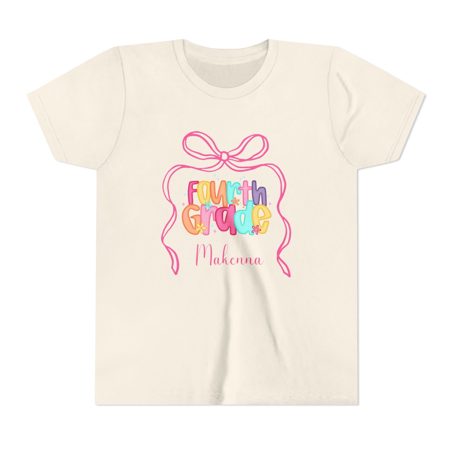 Personalized Girls Fourth Grade Shirt, Custom First Day of School Shirt, Back to School Shirt, 4th Grade Shirt with Name