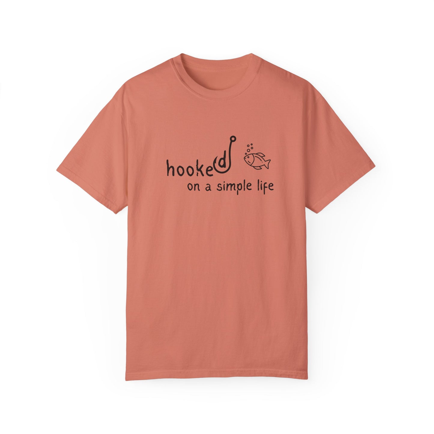 Comfort Colors Hooked on a Simple Life Shirt, Fisherman Aesthetic Tshirt, Cute Fish Shirt Coastal Tee