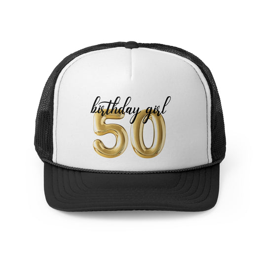 50th Birthday Girl Trucker Hat, 50th Birthday Crew Trucker Hats, Vintage 1975 Birthday Girls Trip Group Trucker Hats