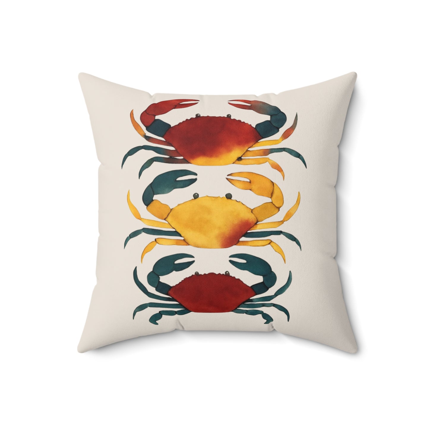 Vibrant Crab Pillow, Fisherman Aesthetic Home Decor, Vibrant Coastal Decor, Maine Decor,
