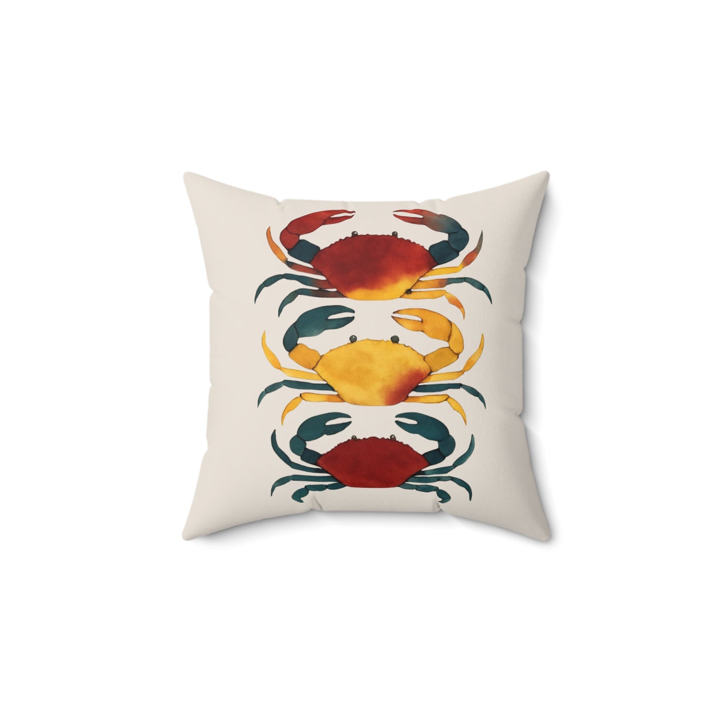 Vibrant Crab Pillow, Fisherman Aesthetic Home Decor, Vibrant Coastal Decor, Maine Decor,
