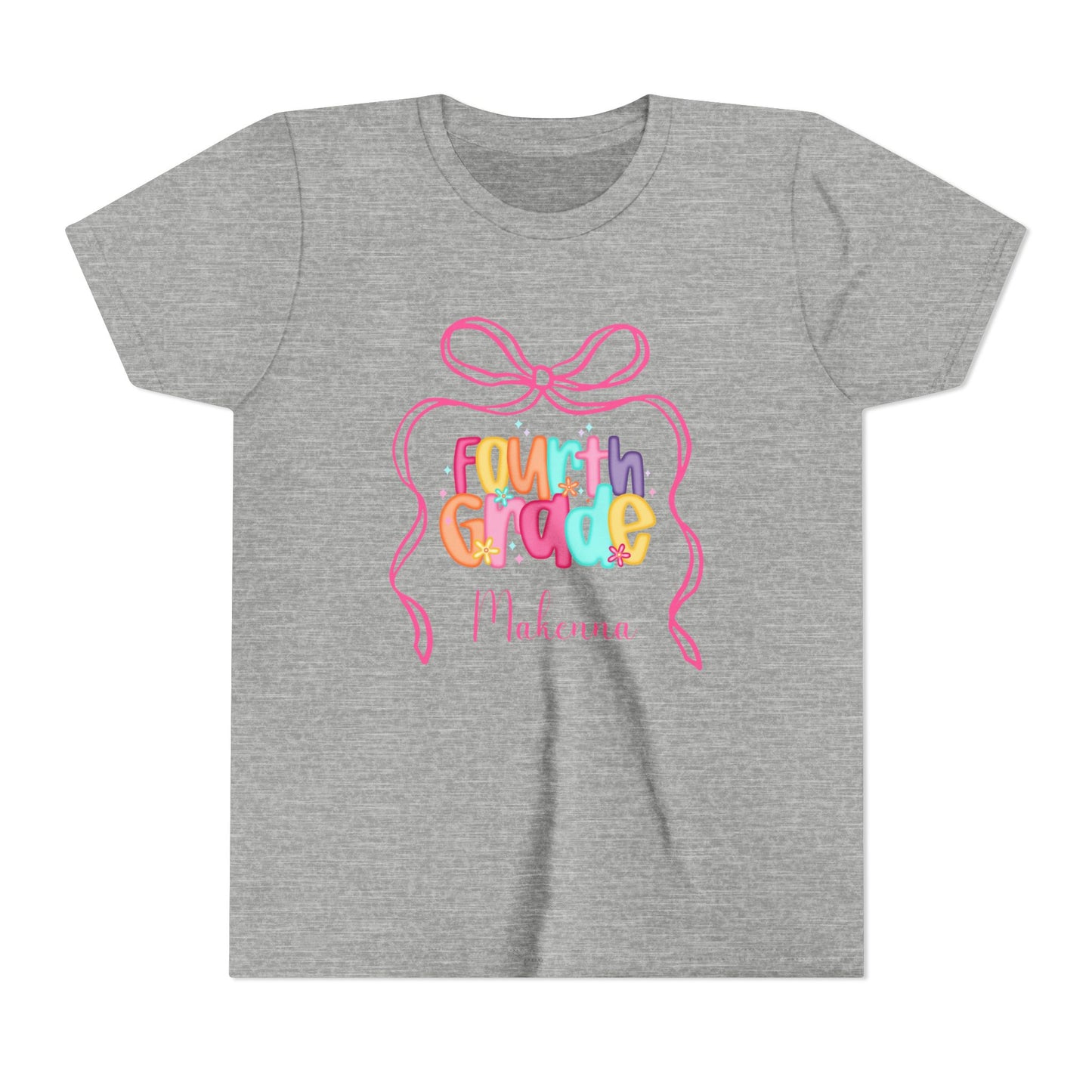 Personalized Girls Fourth Grade Shirt, Custom First Day of School Shirt, Back to School Shirt, 4th Grade Shirt with Name