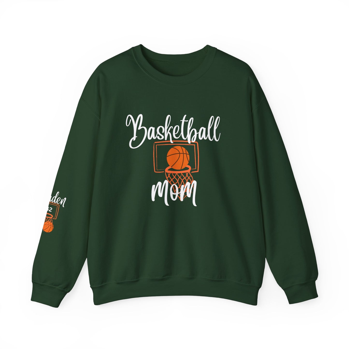 Custom Basketball Mom Shirt, Personalized Mom Basketball Sweatshirt, Mom Name on Sleeve Shirt Basketball Mom Gift