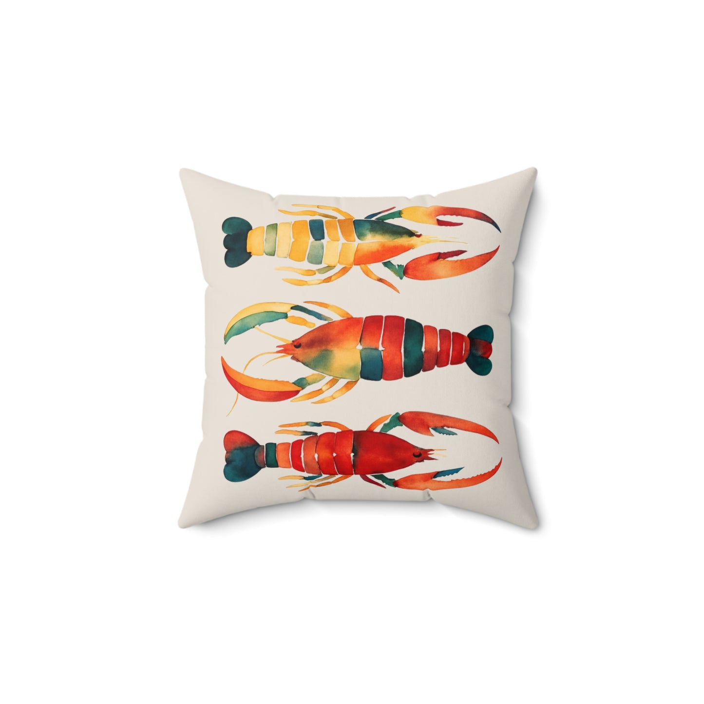 Vibrant Lobster Pillow, Fisherman Aesthetic Home Decor, Vibrant Coastal Decor, Maine Lobster Decor