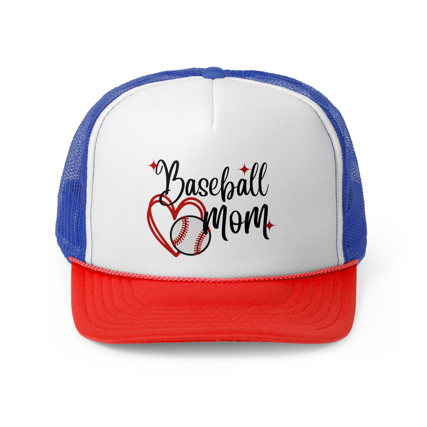 Baseball Mom Trucker Hat, Baseball Mom Hat, Baseball Mom Gift for Baseball Mom, Baseball Heart Hat