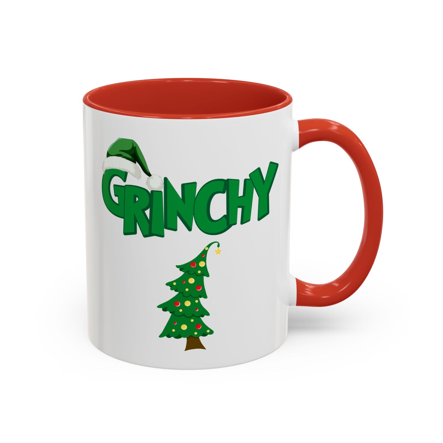 Grinchy Mug - black and red handles