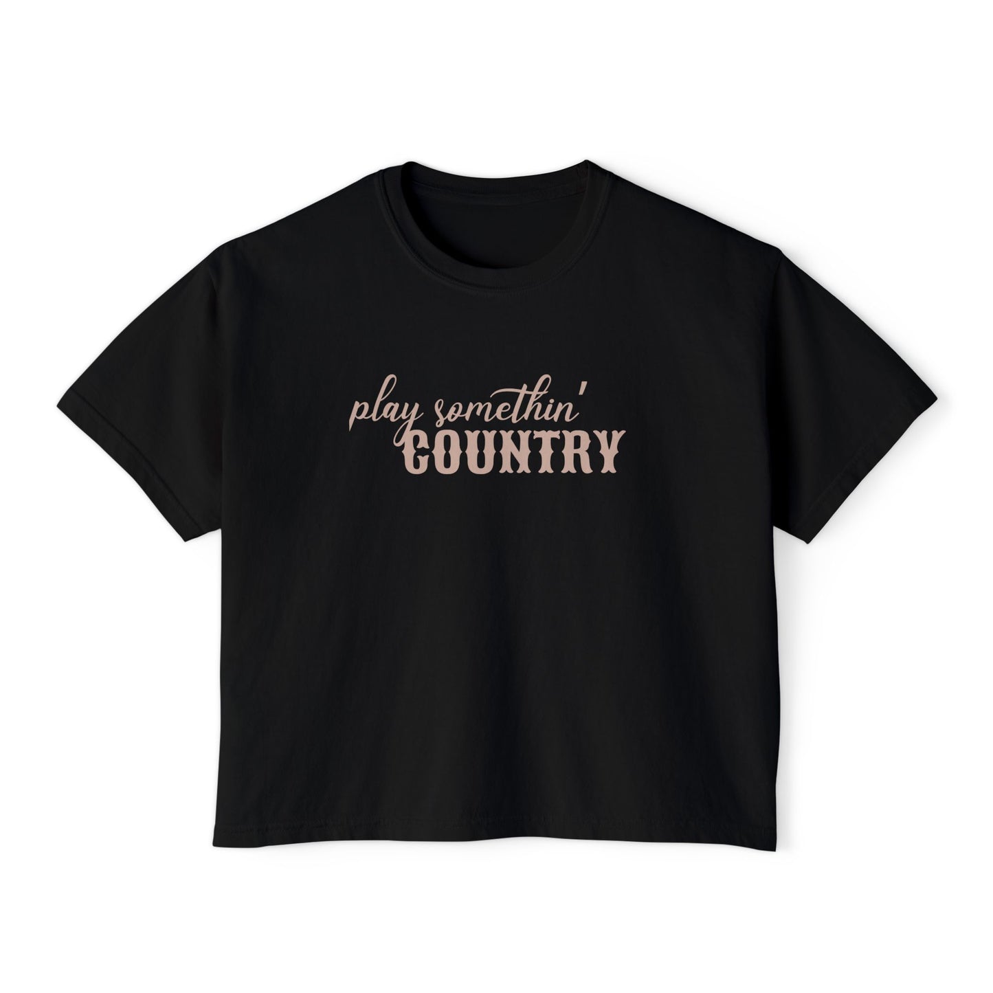 Play Something Country Boxy Tee, Comfort Colors Country Music Festival Shirt