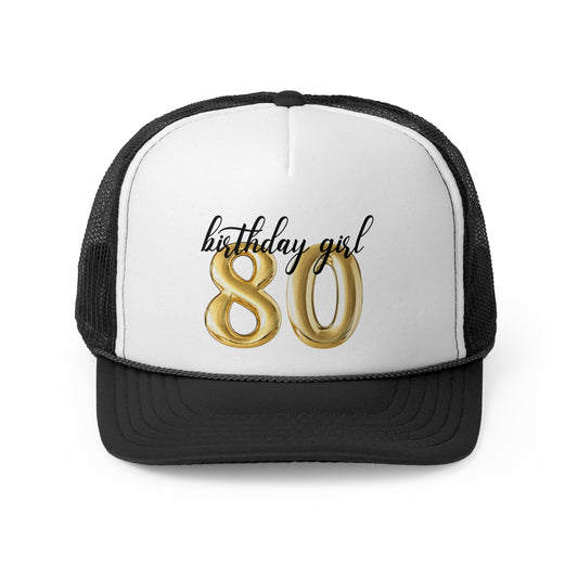 80th Birthday Girl Trucker Hat, 80th Birthday Crew Trucker Hats, Vintage 1945 Birthday Gift for Mom, Gift for Her