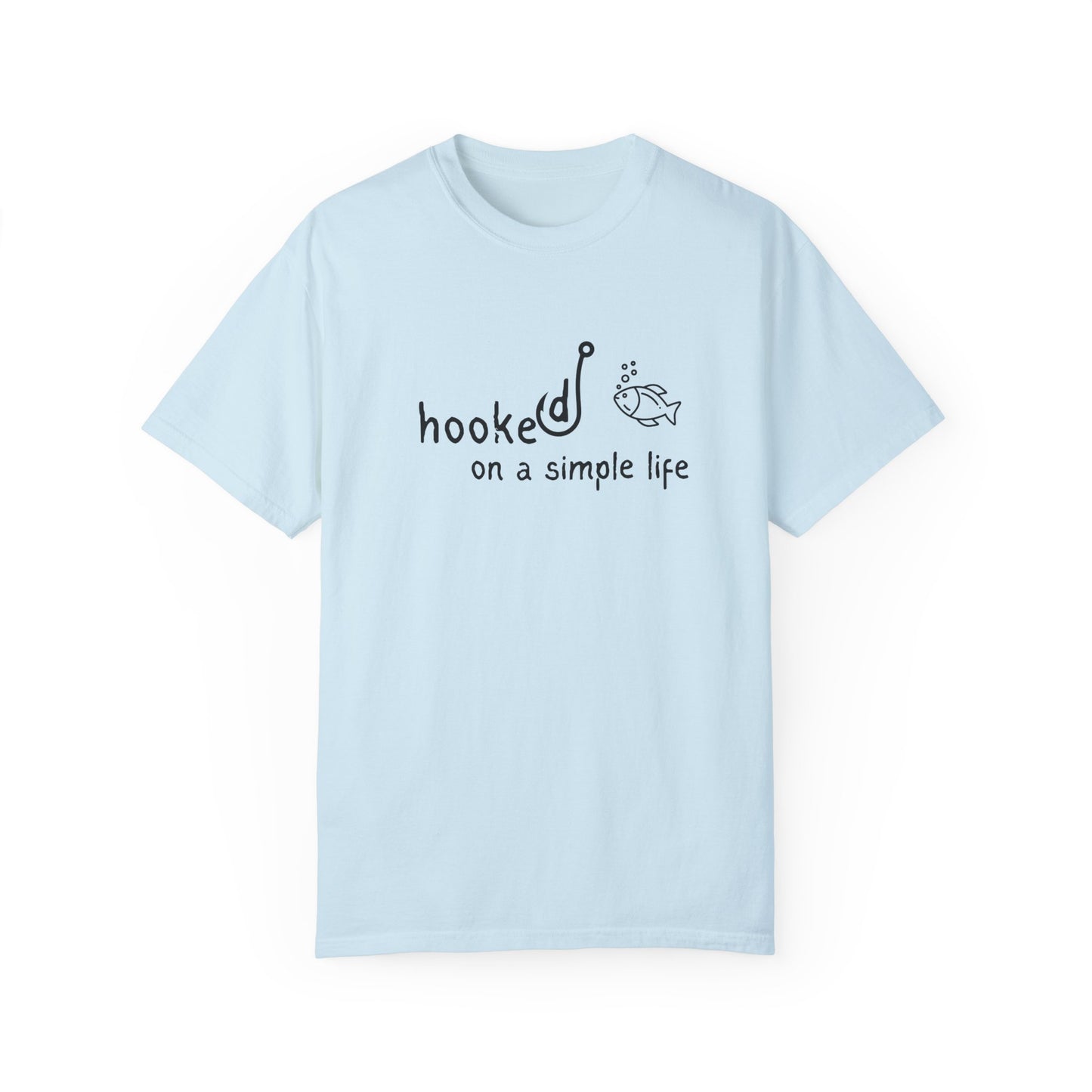Comfort Colors Hooked on a Simple Life Shirt, Fisherman Aesthetic Tshirt, Cute Fish Shirt Coastal Tee
