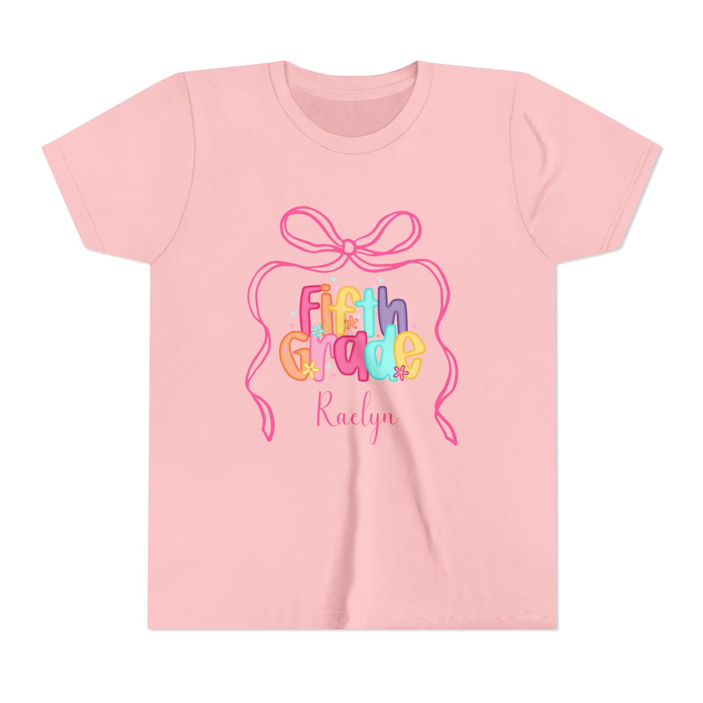 Personalized Girls Fifth Grade Shirt, Custom First Day of School Shirt, Back to School Shirt, 5th Grade Shirt with Name