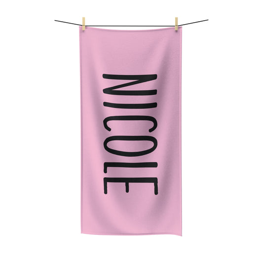 Pink Personalized Beach Towel, Custom Name Pool Towel, Girls Trip and Vacation Towels Gift for Bridesmaids Bachelorette Gift Idea