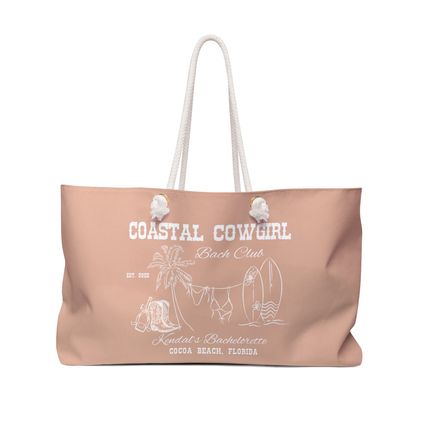 Terracotta Coastal Cowgirl Bachelorette Weekender Bag