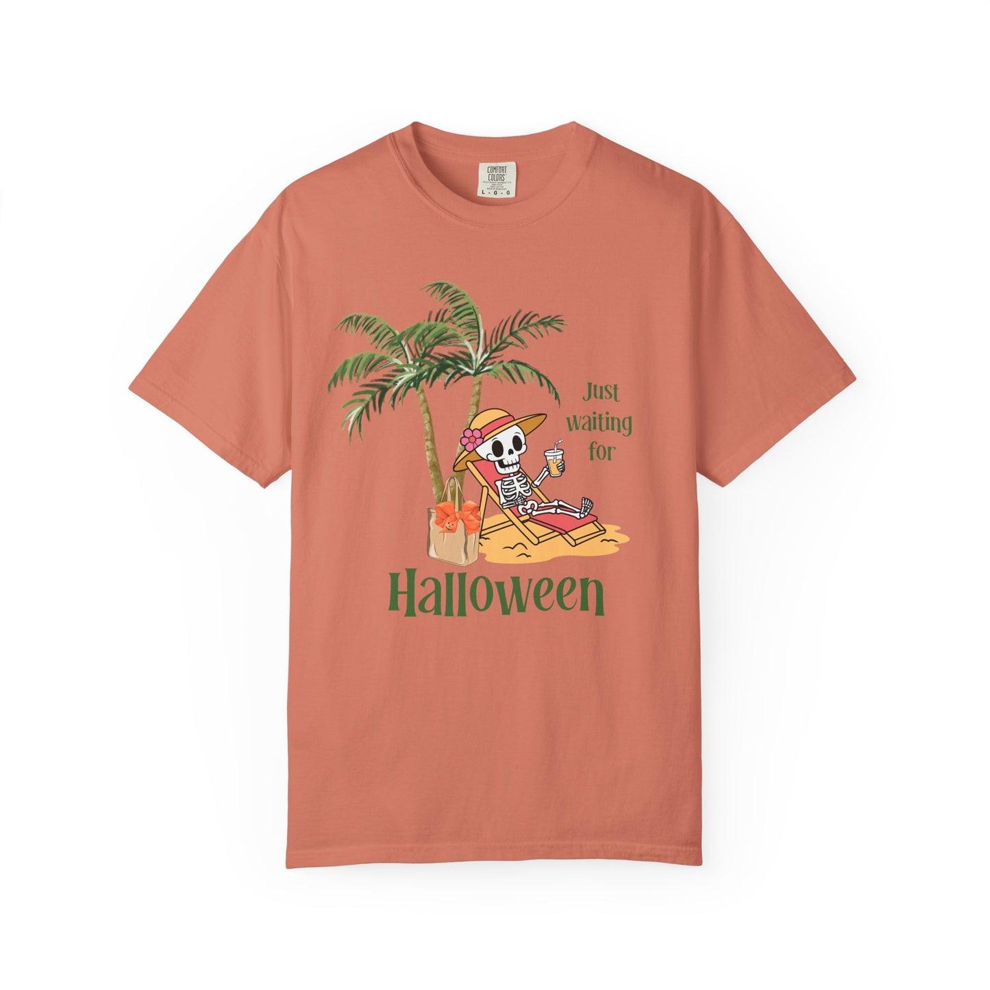 Summerween Comfort Colors Shirt, Summer Skeleton, Beach Vibes Tee, Halloween Skeleton Shirt, Halloween Summer Shirt