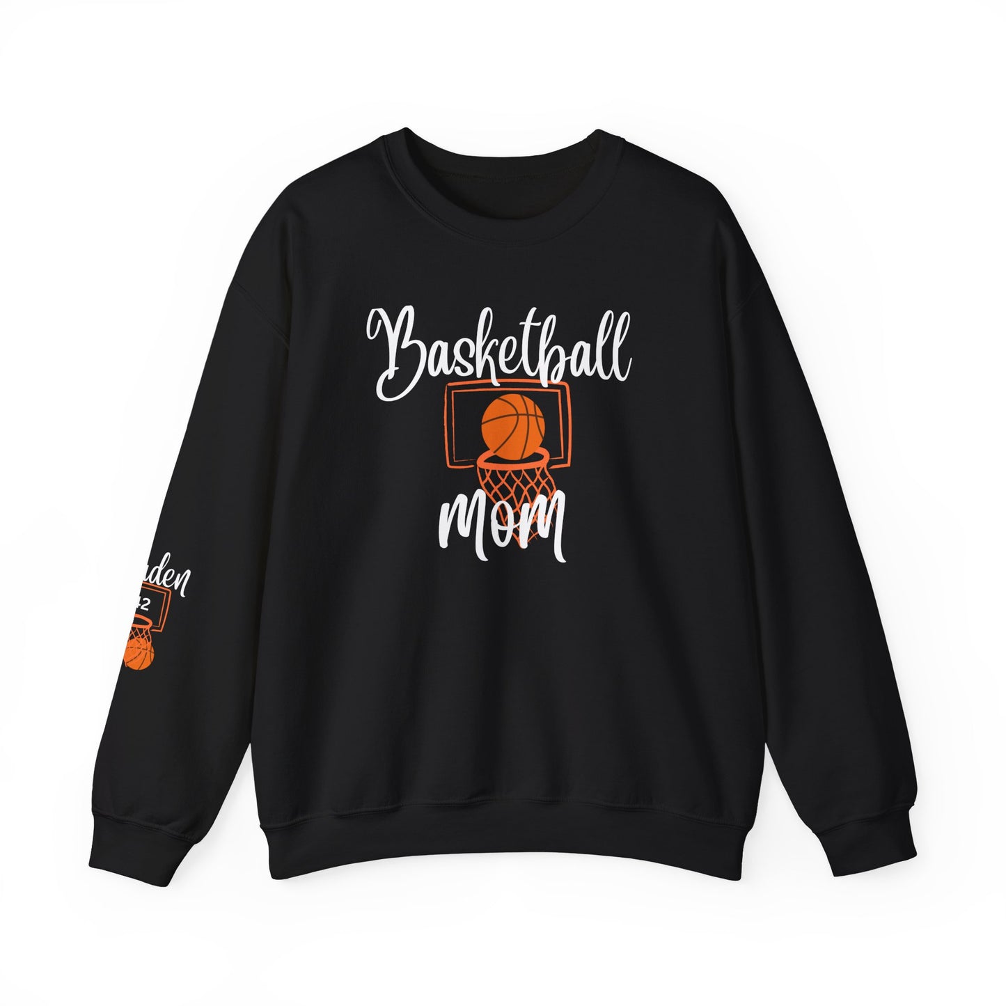 Custom Basketball Mom Shirt, Personalized Mom Basketball Sweatshirt, Mom Name on Sleeve Shirt Basketball Mom Gift