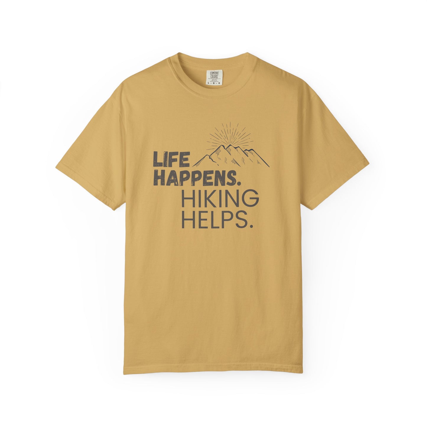 Life Happens Hiking Helps Shirt, Camping Shirt, Adventure Shirt, Mountains Shirt Gift for Hiker, Vacation Shirts, Hiking Life