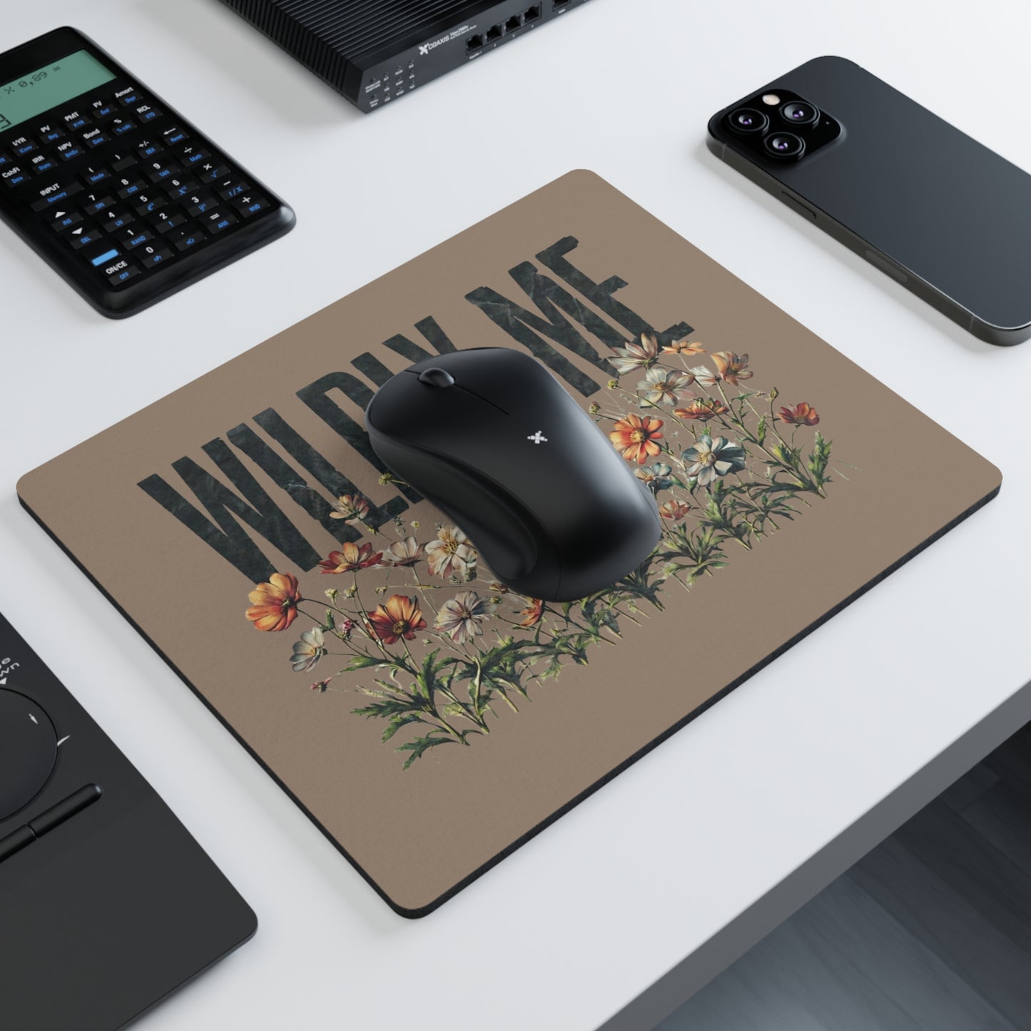 Khaki Wildly Me Wildflower Mouse Pad