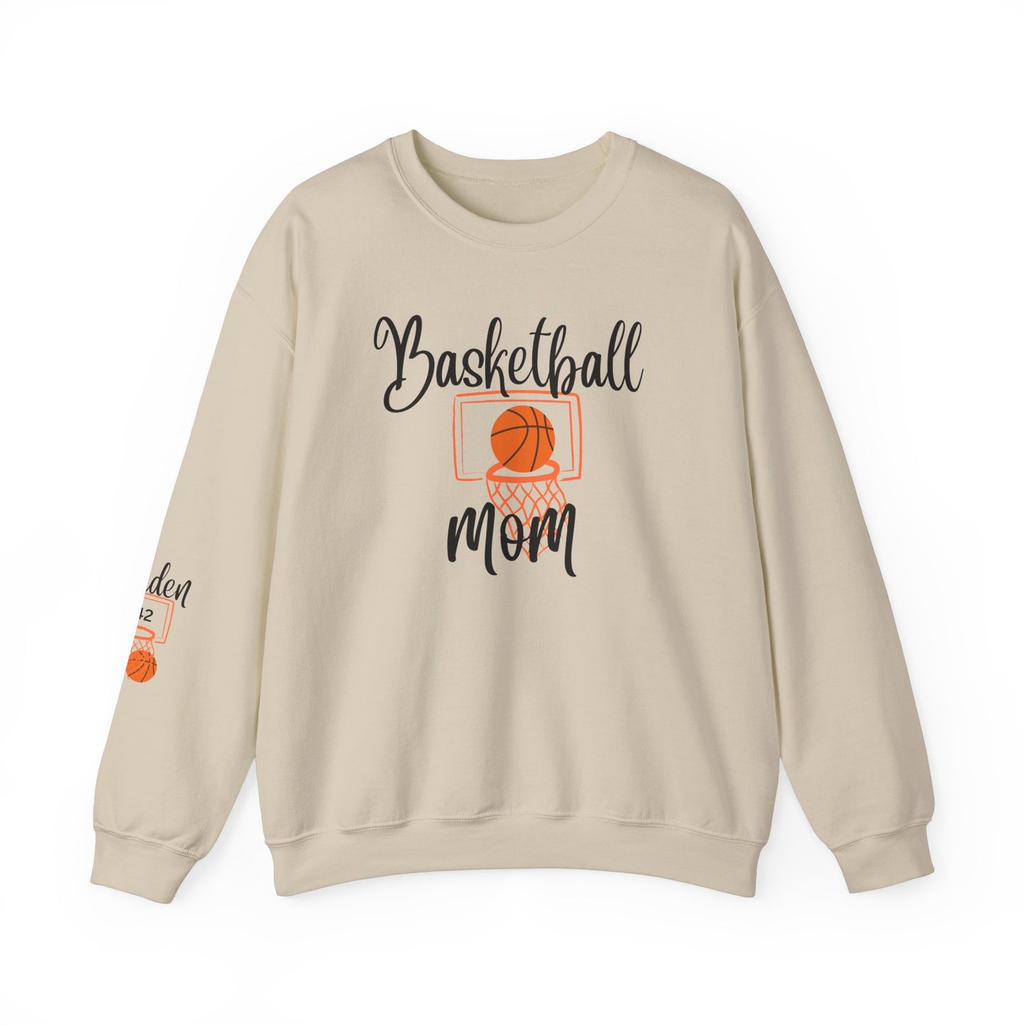 Custom Basketball Mom Shirt, Personalized Mom Basketball Sweatshirt, Mom Name on Sleeve Shirt Basketball Mom Gift