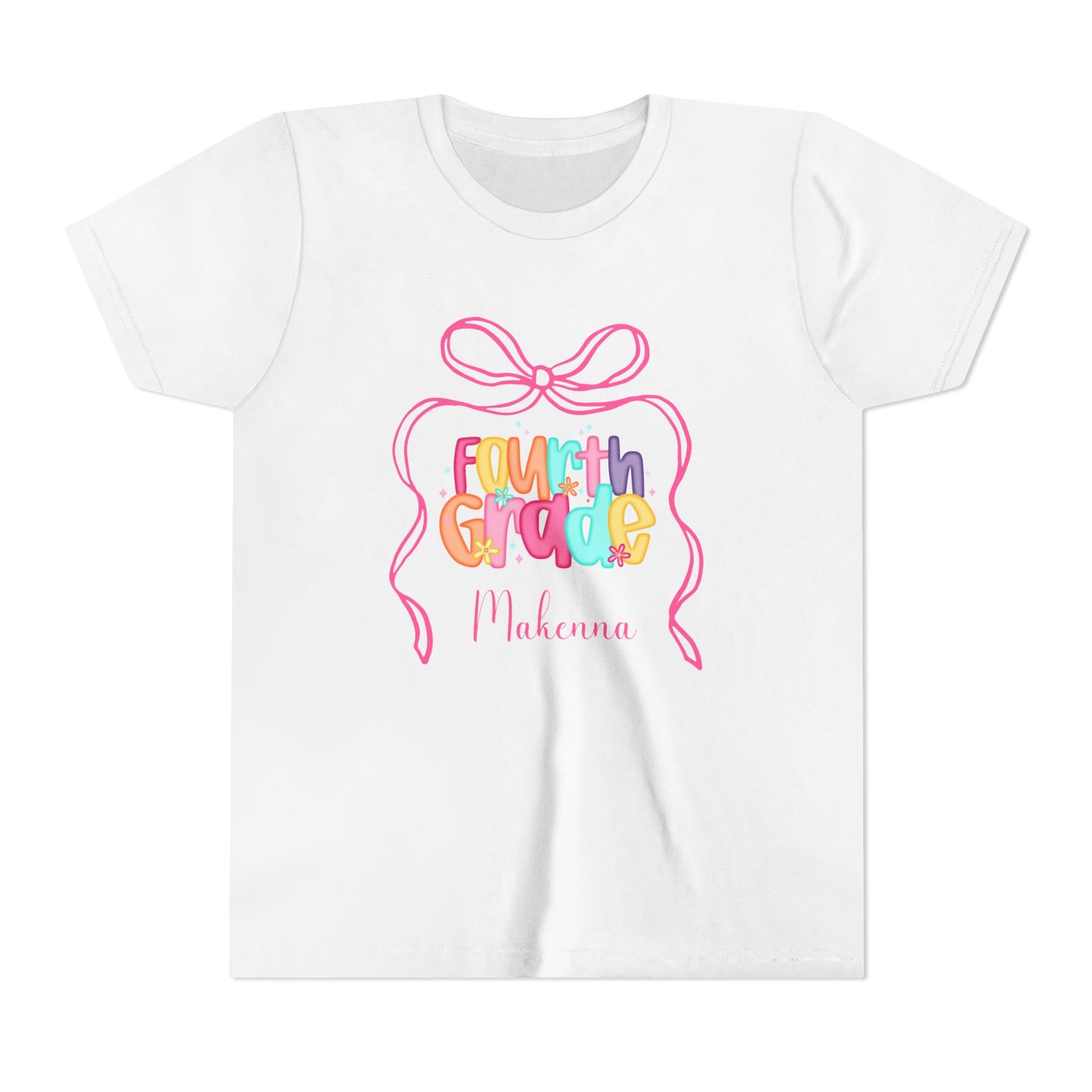 Personalized Girls Fourth Grade Shirt, Custom First Day of School Shirt, Back to School Shirt, 4th Grade Shirt with Name