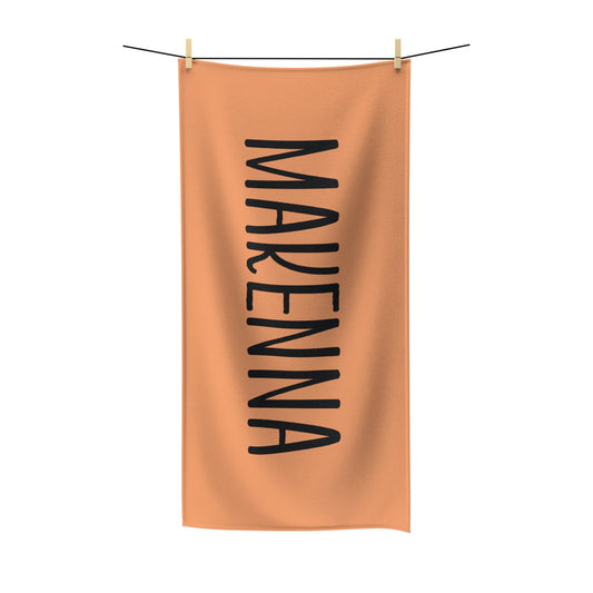 Orange Personalized Beach Towel, Custom Name Pool Towel, Girls Trip and Vacation Towels Gift for Bridesmaids Bachelorette Gift Idea