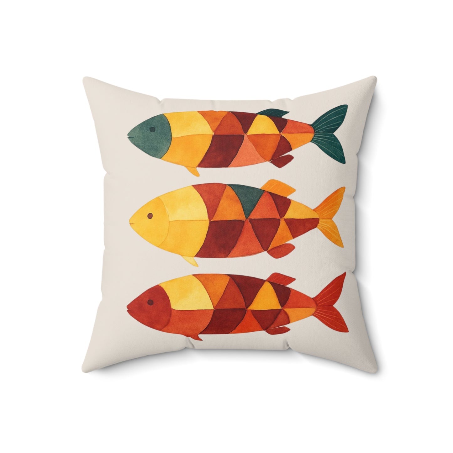 Vibrant Fish Pillow, Fisherman Aesthetic Home Decor, Vibrant Coastal Decor, Maine Lobster and Fish Decor