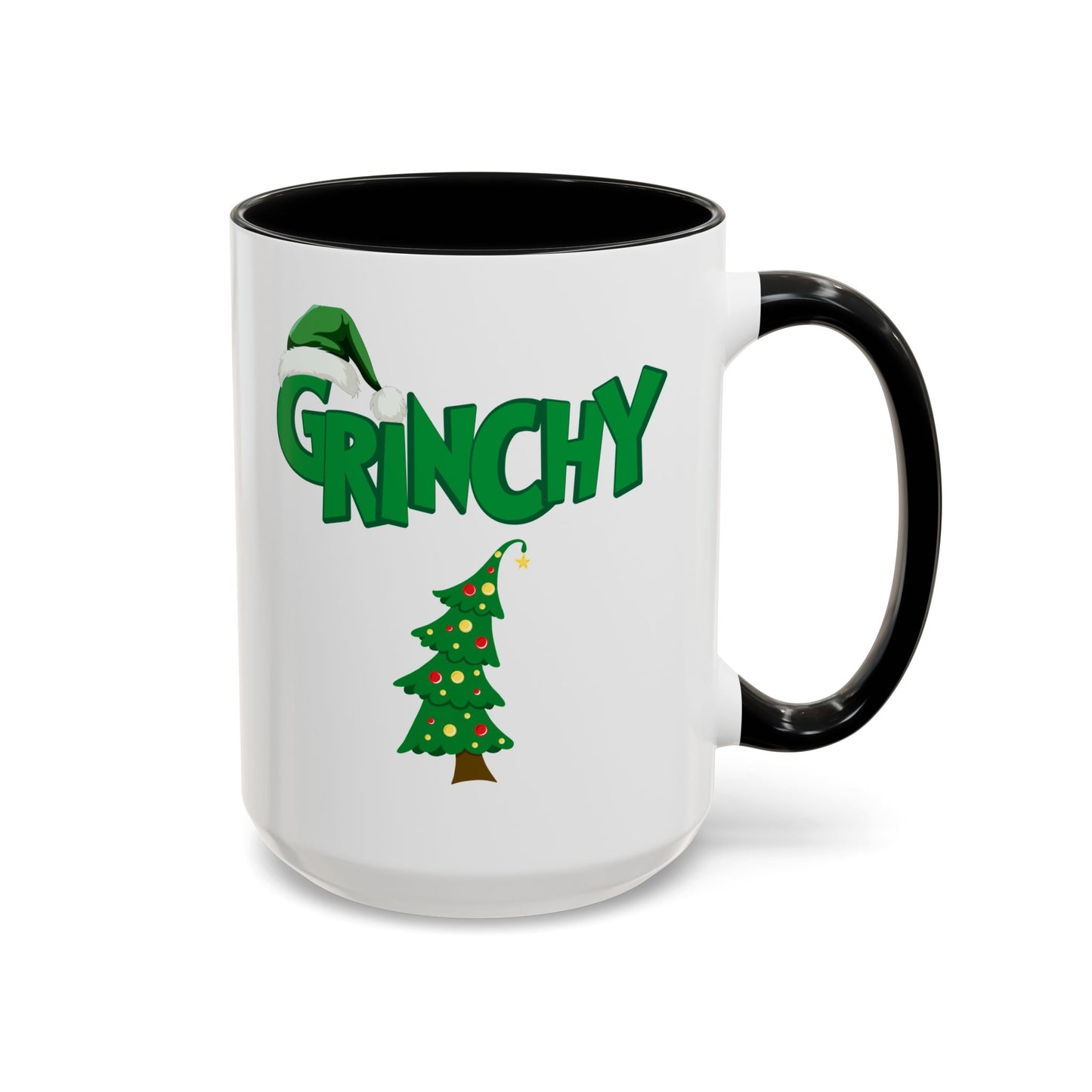 Grinchy Mug - black and red handles
