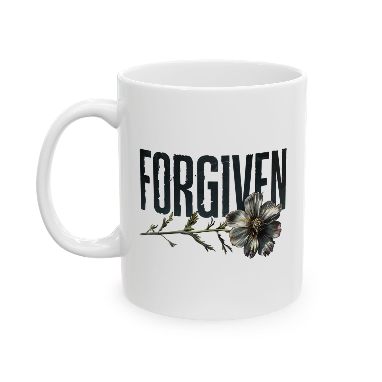 White Forgiven Wild Flower Mug