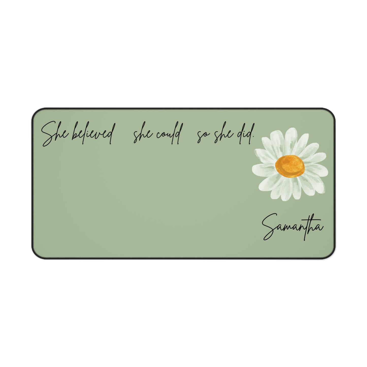 Sage Personalized Desk Pad, She Believed Desk Mat, Custom Inspirational Keyboard Pad, Entrepreneur Home Office Accessories Gifts for Women