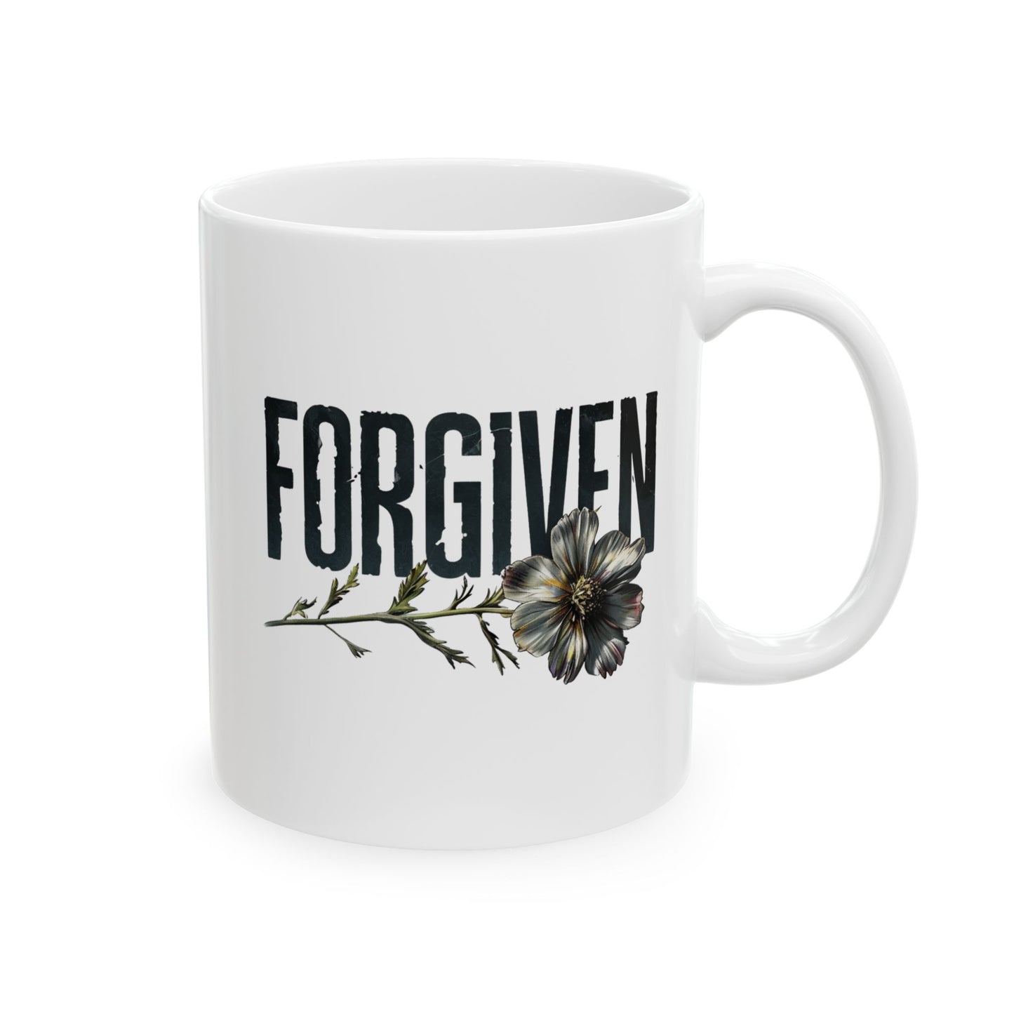 White Forgiven Wild Flower Mug