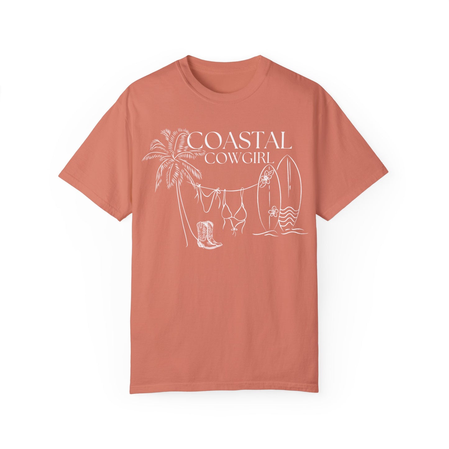 White Coastal Cowgirl Shirt, Comfort Colors Beach Shirt,