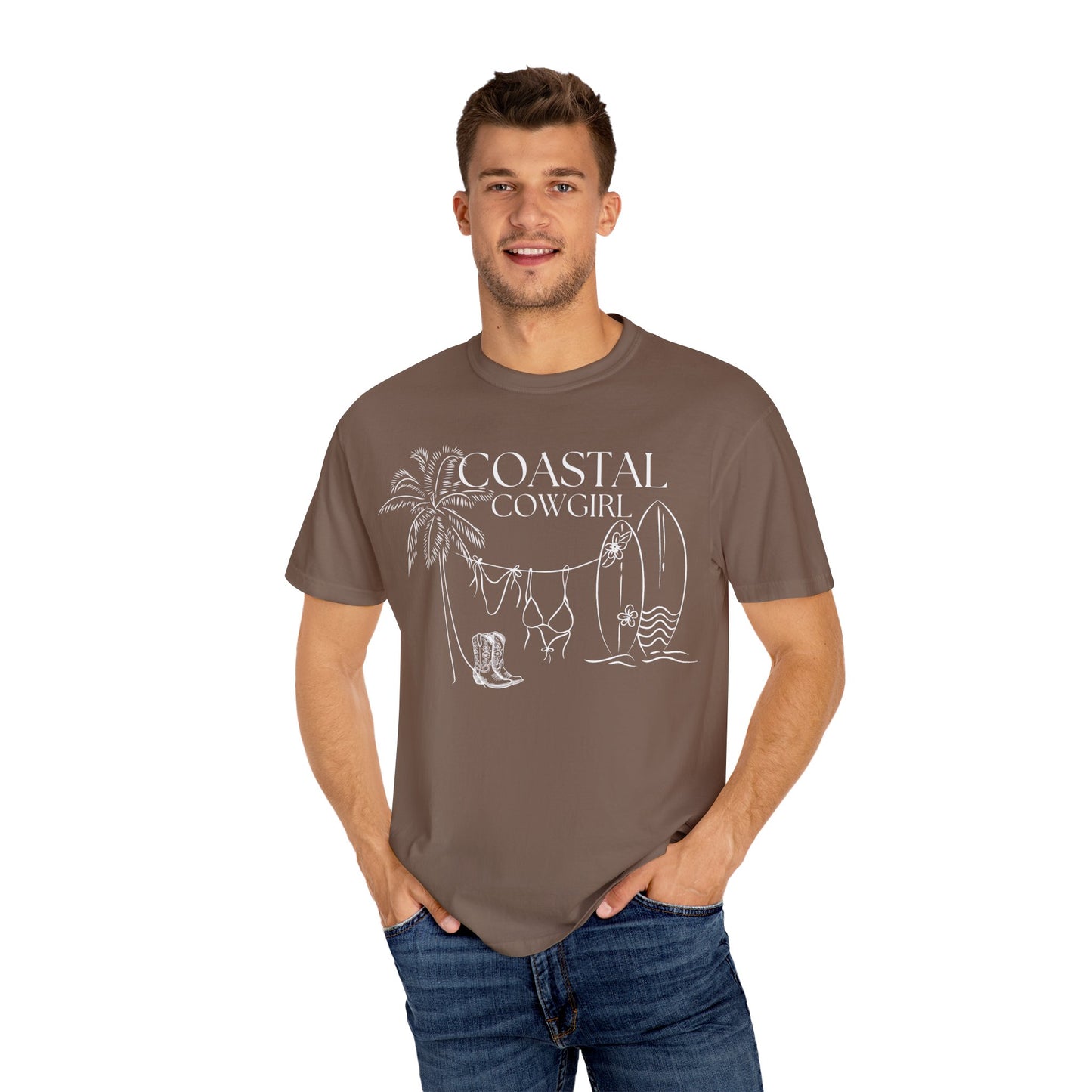 White Coastal Cowgirl Shirt, Comfort Colors Beach Shirt,