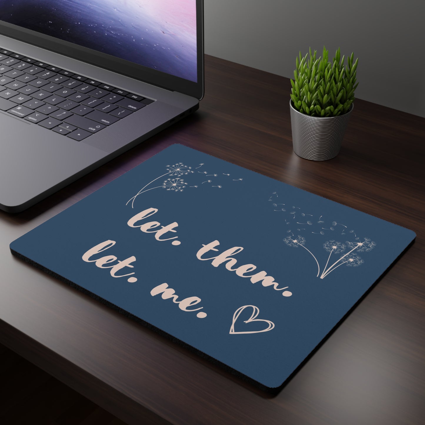 soft navy Let Them Let Me Mouse Pad Inspirational Gift Human Resource Positive Mindset Mouse Pad Home Office Gift for Co-worker