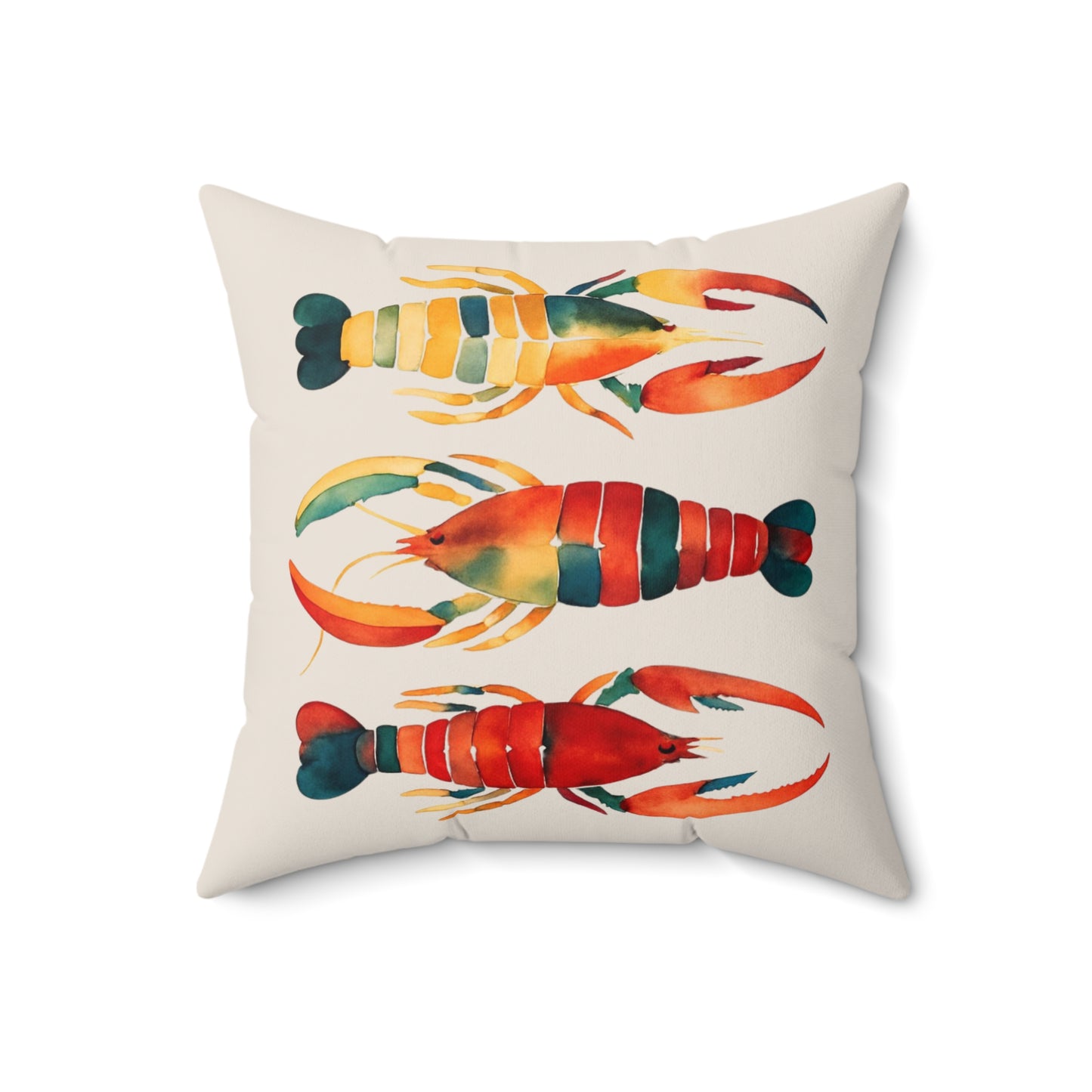 Vibrant Lobster Pillow, Fisherman Aesthetic Home Decor, Vibrant Coastal Decor, Maine Lobster Decor